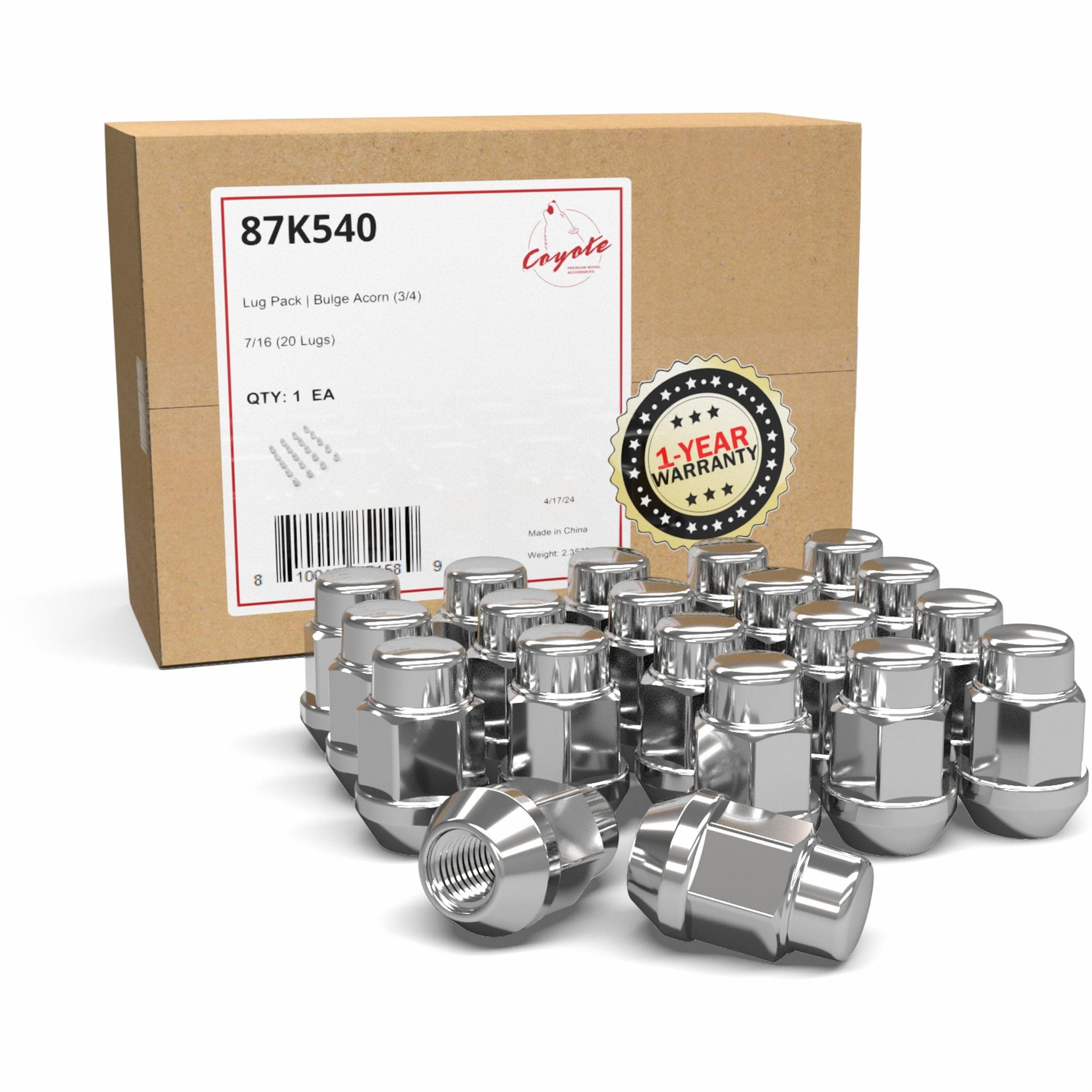 2-Piece Chrome Lug Nut Kit