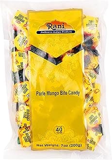 Rani Parle Mango Bite Candy 7oz (200g) Individually Wrapped ~ Indian Tasty Treats | Vegan | Gluten Friendly | NON-GMO | Indian Origin