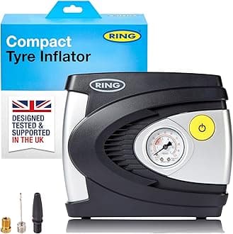 RING TYREINFLATE 610 Analogue Tyre Inflator Air Compressor with Adaptor Kit - Results in PSI & BAR