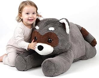 Cudhug 32" Large Raccoon Stuffed Animal, Giant Soft Plush Fluffy Raccoon Toy Birthday Holiday Party Gifts for Kids Girls Boys