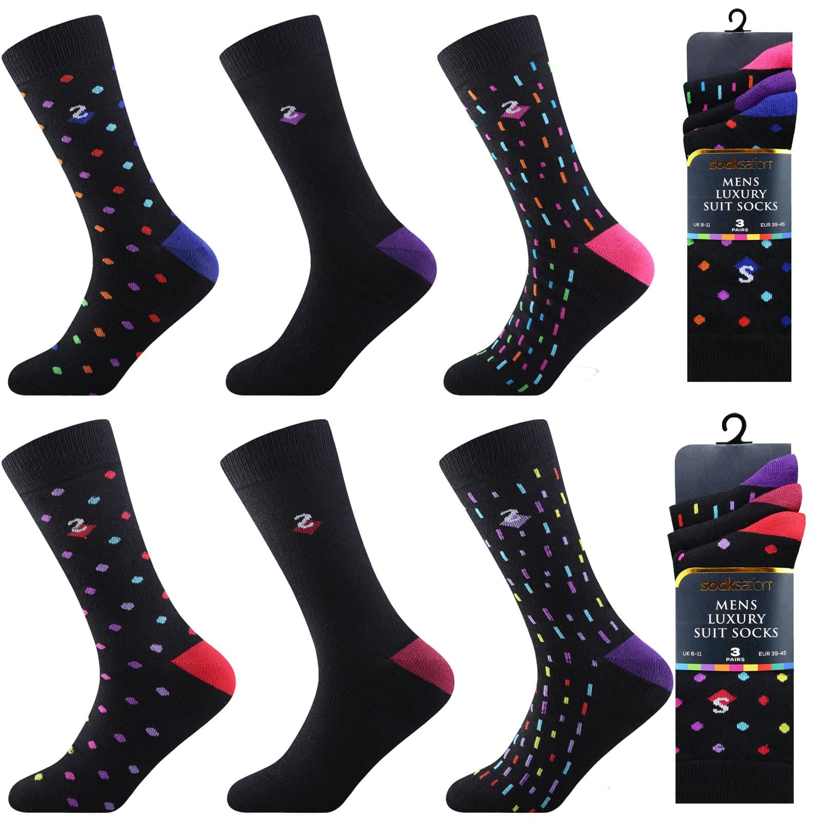 Mens Socks Cotton Rich 6/12 Pack Designers pattern Comfortable Breathable Socks (6-11)