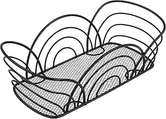 Spectrum Diversified Flower Basket, Classic Kitchen Design for Breads, Roll, Muffin Pastries & Baked Good Storage, Traditional Style Snack & Food Holder for Serving, Black