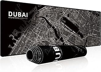 Gaming Mouse Pad XL,Anti-Skid Mousepad Extended Black Large Keyboard Mouse Pad-City Road 900x300mm 0357