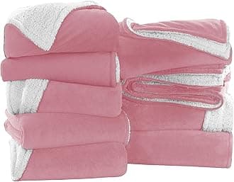 IR Imperial Rooms Baby Pink Sherpa Blankets Queen Size for Bed - Wholesale Bulk Pack of 9 Sherpa Blankets - Soft Fluffy Throw Blanket for Hotels, Guest Bedroom, 90x90 Inches