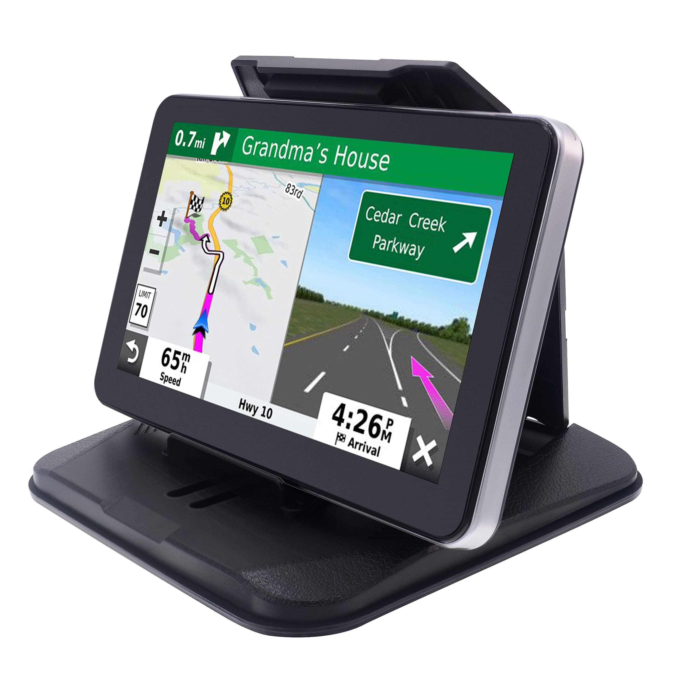 Dashboard GPS Mount - Universal Phone Tablet PC Navigation Holder for Garmin Nuvi iPhone iPad Galaxy Yoga Android Fits 4.3"-9.6" GPS & Smartphone Friction Mount