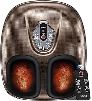 Foot Massager Machine with Heat [2026 Upgraded], Mothers Day Gifts for Mom, Shiatsu Foot Massager for Plantar Fasciitis, Cordless Control, FSA Eligible HSA Store Eligible Massager, Brown