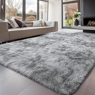 Sour Lemon Rugs Living Room 275x370cm, Grey Rug Area Rugs for Bedroom, Washable Anti Slip Extra Large Shaggy Soft Rug Fluffy Modern Floor Carpets Mat Beside Carpet for Kids Living Room