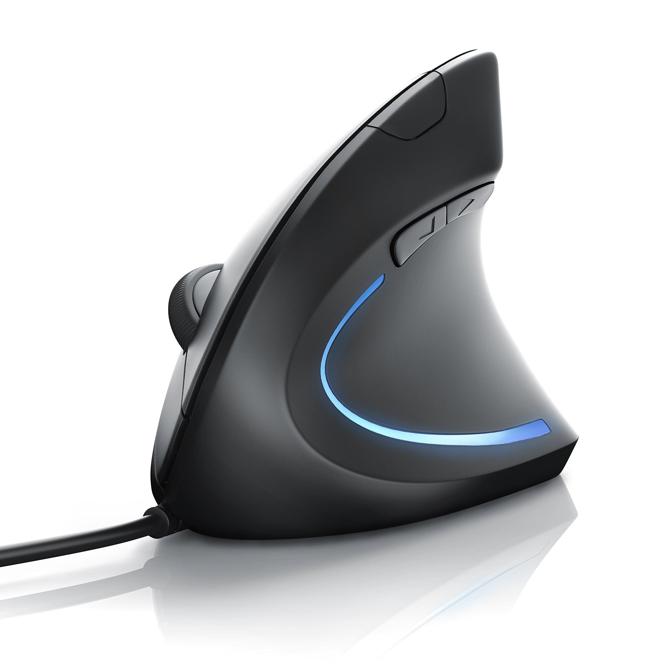 CSL-Computer Vertical ergonomic optical USB mouse/vertical model | ergonomic design - prevention against mouse arm/tennis arm (RSI syndrome) - particularly arm-friendly | 5 buttons