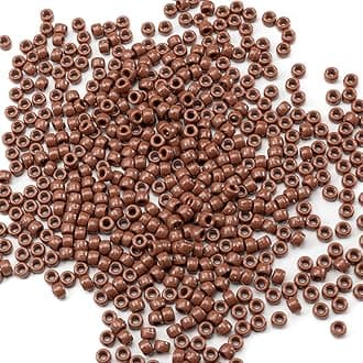 Gxueshan 1000 Pcs Acrylic Brownish Red Pony Beads Friendship Beads 6x9mm Bulk for Bracelet Necklace Jewelry Making Earring Hair Braiding Kandi Beads