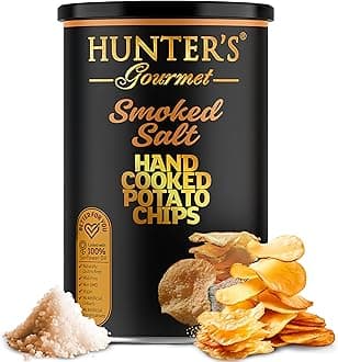 Hunter's Gourmet Premium Cholesterol Free Chips | Naturally Gluten-Free | No Artificial Colors or Preservatives | Made in a Nut-Free Facility | Smoked Salt | Hand-Cooked Snacks | Pack of 1 | 150g