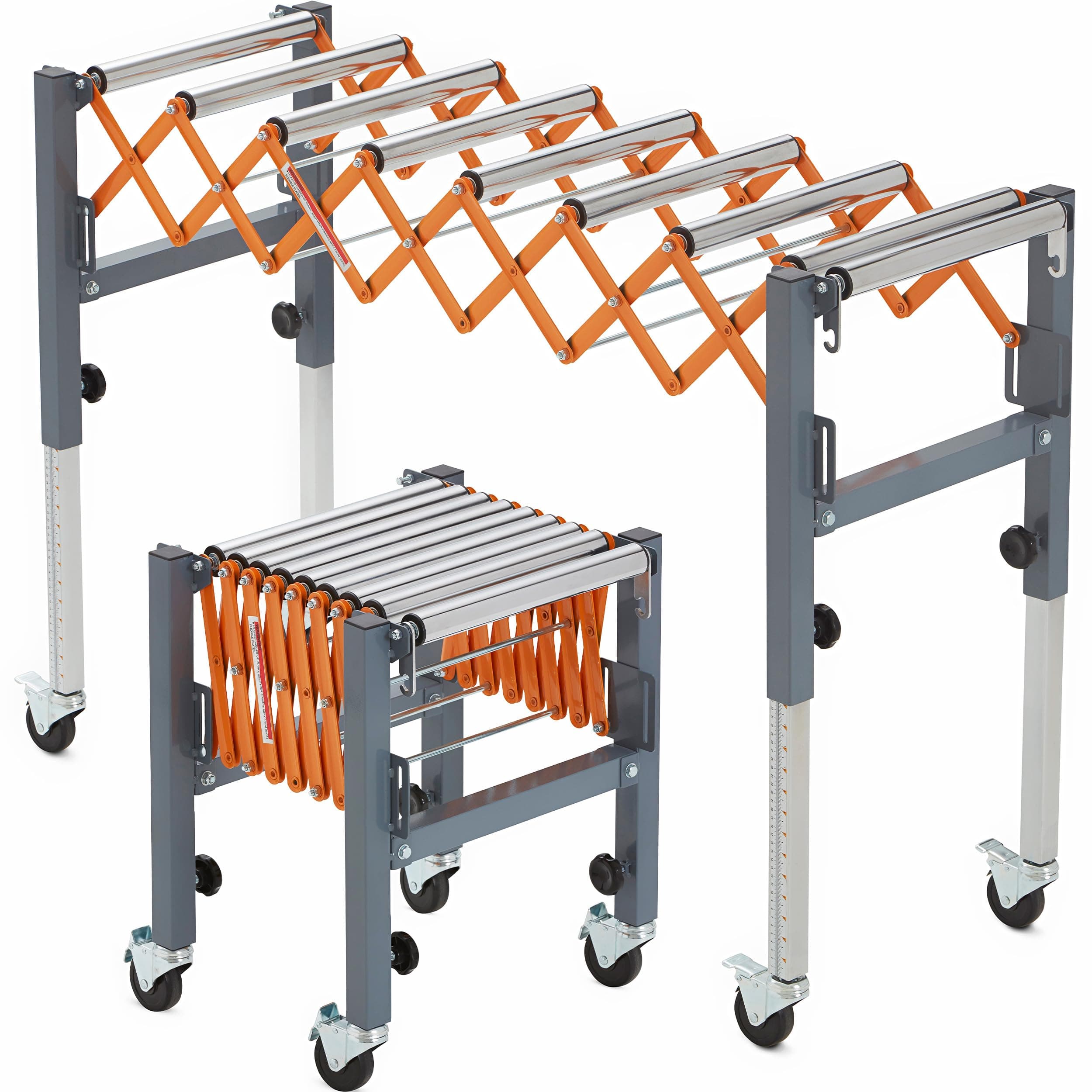 Bora Adjustable Conveyor Rollers Stand Expandable 14 to 50 Inch Table Saw Outfeed Roller for Woodworking 300 lbs Capacity Locking Casters PM-2700