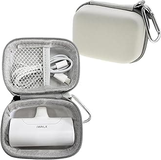 Carrying Case for iWALK Portable Charger 4500mAh Ultra-Compact Power Bank Battery Pack, Protective Travel Holder Compatible with Charmast Small Portable Charger 5000mAh (Case Only) (White)