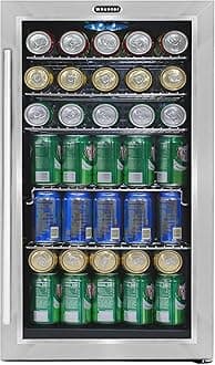 Whynter Getue BR-130SB Beverage Refrigerator with Internal Fan, Black/Stainless Steel