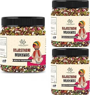 Hungry Harvest Royal Rajasthani mukhwas | Home made Rajashthani mukhwas Mouth freshener [Jar Pack] (900 Grams (Pack of 3 of 300 Grams))