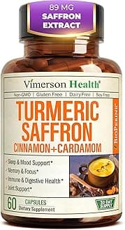 Turmeric Curcumin with Saffron, True Ceylon Cinnamon, Cardamom and Bioperine. Inflammatory Response Support Supplement. Antioxidant Properties. Reduce Occasional Joint Pain, Healthy Blood Sugar Level
