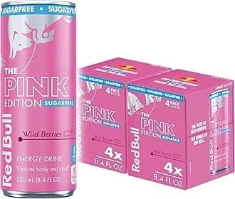 Pink Edition Sugar Free Energy Drink, Wild Berries, 8.4 fl. oz., Pack of 8 cans, with 80mg Caffeine, Taurine & B Vitamins
