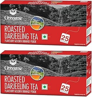 GOODRICKE Roasted Darjeeling Tea Bags - 25 TeaBags (Pack of 2) | Flavoury Golden Orange Pekoe | Premium Black Tea with Rich Taste & Flavor