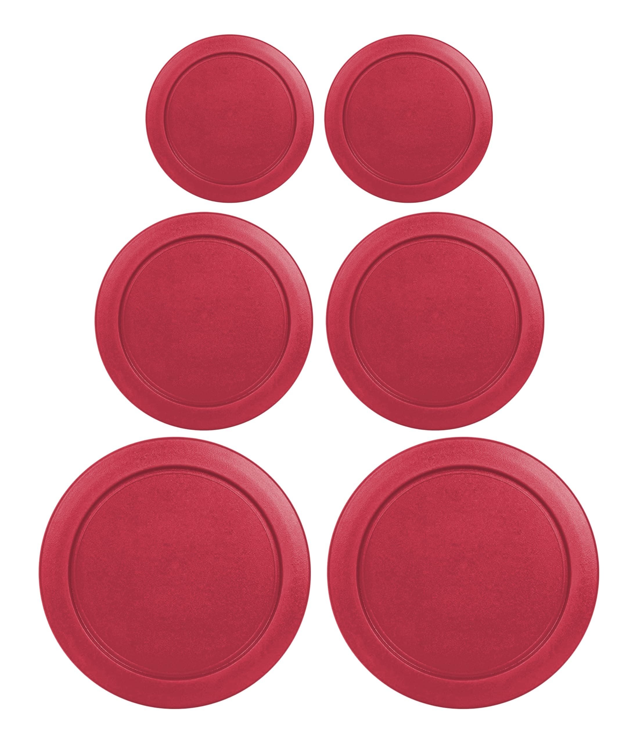 MRX Solutions Replacement Lids for Pyrex Containers (2) 2-Cup (2) 4-Cup (2) 7-Cup (Red)