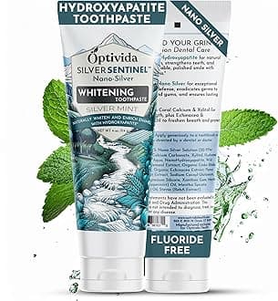 OPTIVIDA Fluoride Free Nano Hydroxyapatite Toothpaste with Colloidal Silver & Xylitol (4oz) to Help Protect Enamel & Cavity Dentist Formulated Remineralizing Toothpaste for Adults & Kids Sensitivity