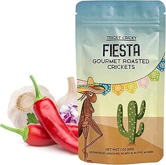 Tricky Cricky Edible Flavored Cricket Snacks for Humans - USA Grown - Unique & Healthy Gourmet Snacks for Adults - High Protein, Low Carb, Low Calorie Dried Edible Bugs for People - Taco Fiesta - 1 Oz
