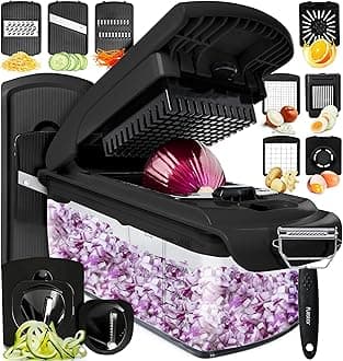 Fullstar Vegetable Chopper, Mandoline Slicer - Cheese Grater, Food Chopper with Container, Kitchen Gadgets, Home Essentials (11-in-1, Black)
