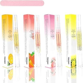 Cuticle Oil Pen - 4 PCS Cuticle Oil For Nails with Soft Brush for Nail Care, Nail Oil Cuticle for Nail Growth,Nail Strengthener for Damaged Nails to Prevent Dry and Crack with Nail File, Mixed Scents