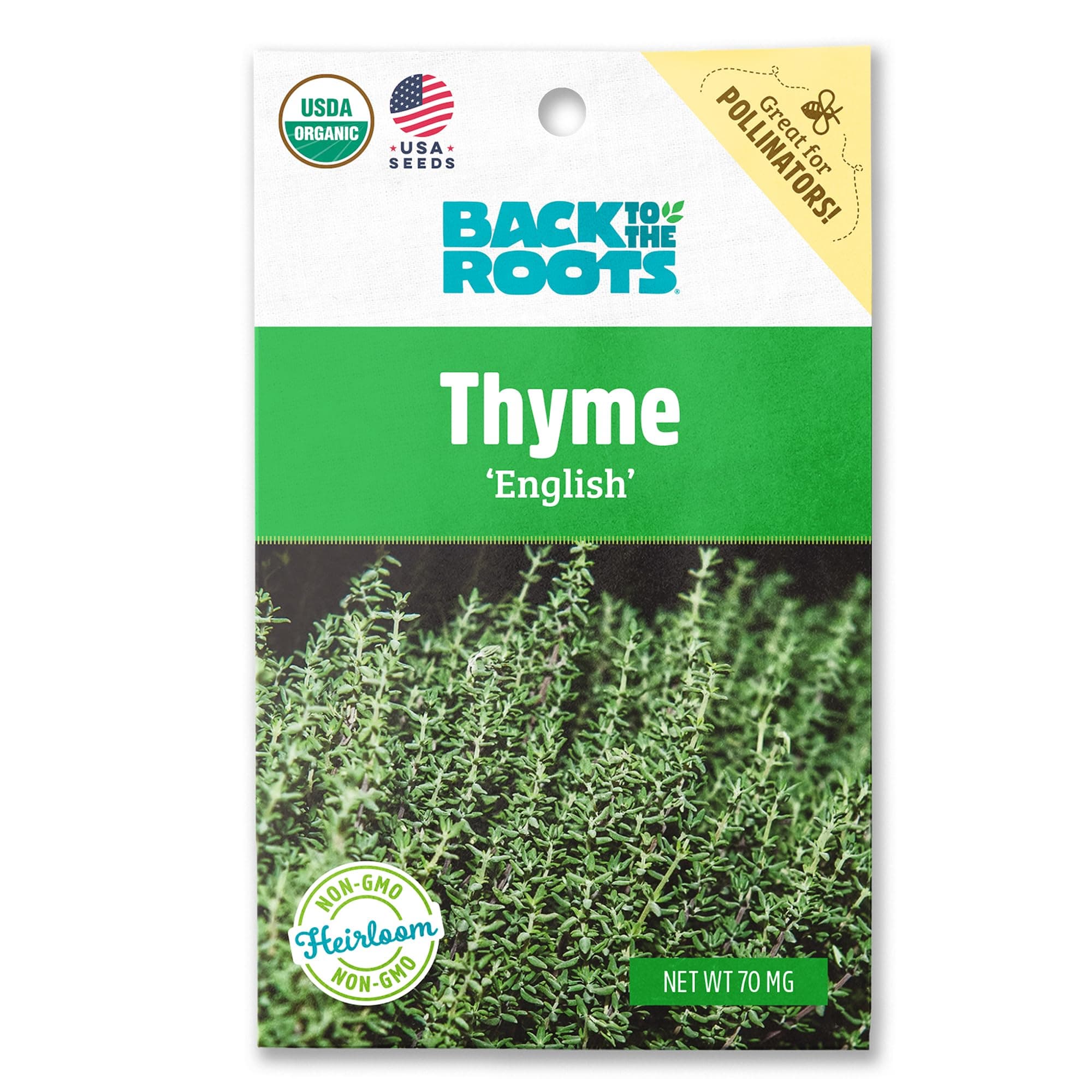 Back to The Roots 100% Organic Seed Packet - Thyme 'English' 70mg