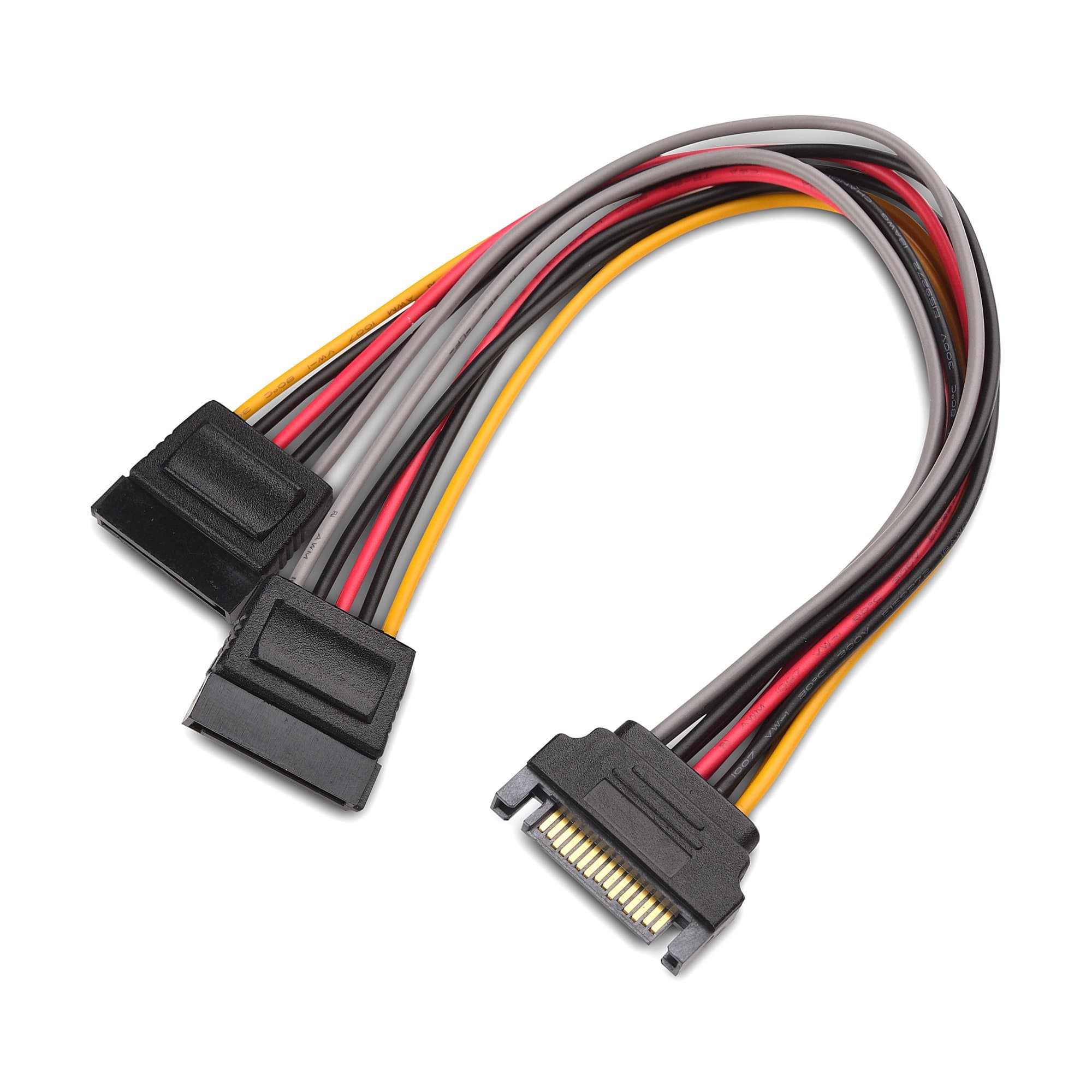 Cable Matters 3-Pack 15 Pin SATA Power Splitter Cable - 8 Inches, SATA Power Y-Splitter Cable