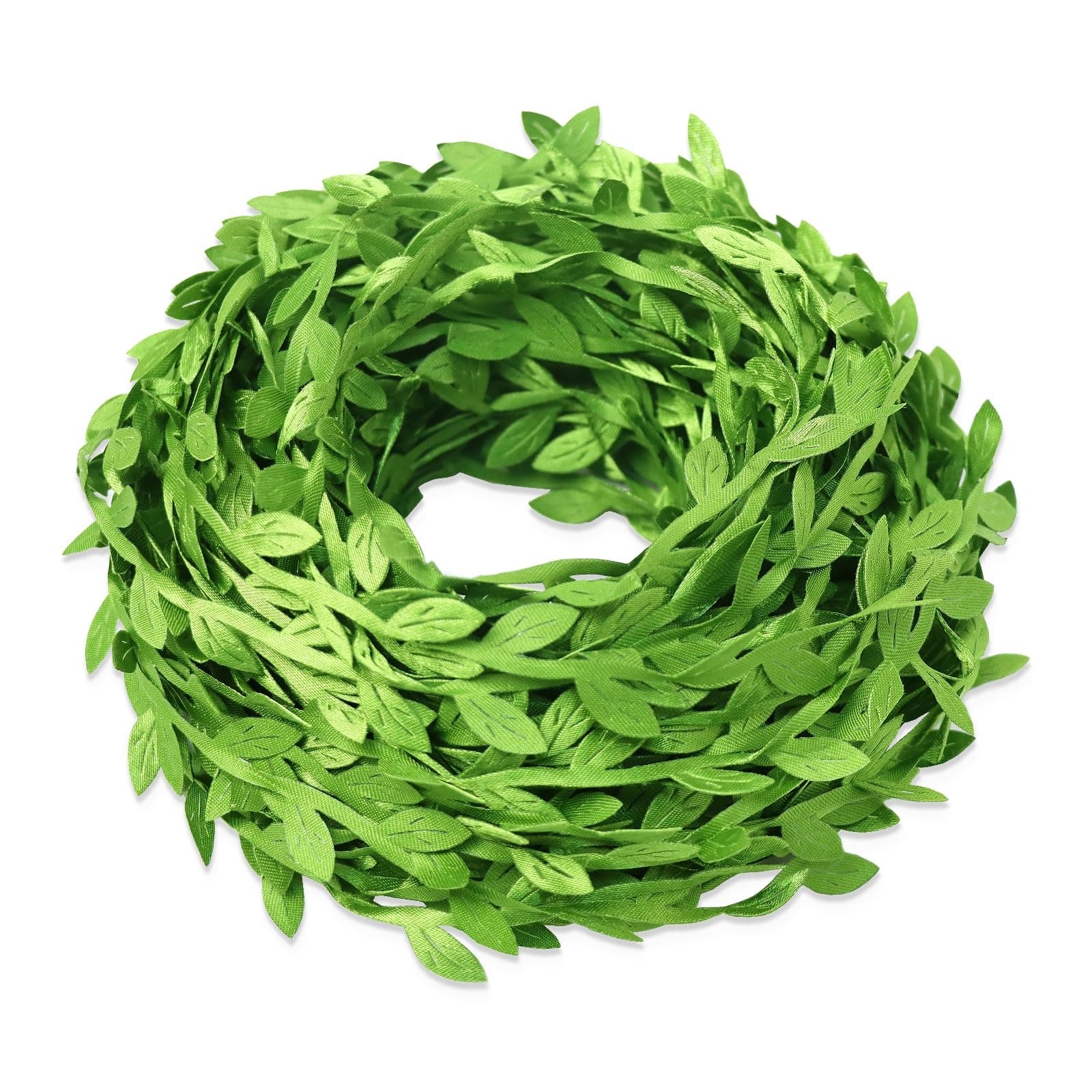 66 ft Leaf Ribbon, Artificial Eucalyptus Garland Rattan Leaf String, Decorative Jungle Wild Green Plant Leaves for Baby Shower Home Wedding Party Spring Decor Balloon Garland Wreaths DIY Craft