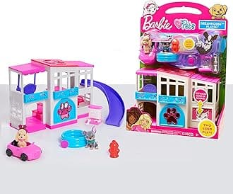 Pet Dreamhouse 2-Sided Playset, 10-pieces Include Pets and Accessories, Kids Toys for Ages 3 Up by Just Play