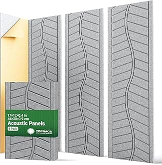 Sound Proof Panels for Walls, 17"×11"×0.4" Self Adhesive Soundproof Wall Panels, 12 Pack High Density Acoustic Panels,Soundproofing for Recording Studio Home Offices (Gray)