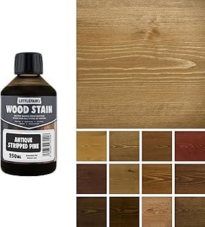 Littlefair'S Wood Stain Water Based - 250 Ml Indoor Furniture Light & Dark Finishes Special Non Toxic Eco Friendly Formula For Crafts Color: Antique Stripped Pine