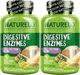Digestive Enzymes - Full Spectrum Support with a Broad Blend of 15 Enzymes Plus Ginger - 90 Vegan Capsules (Pack of 2)