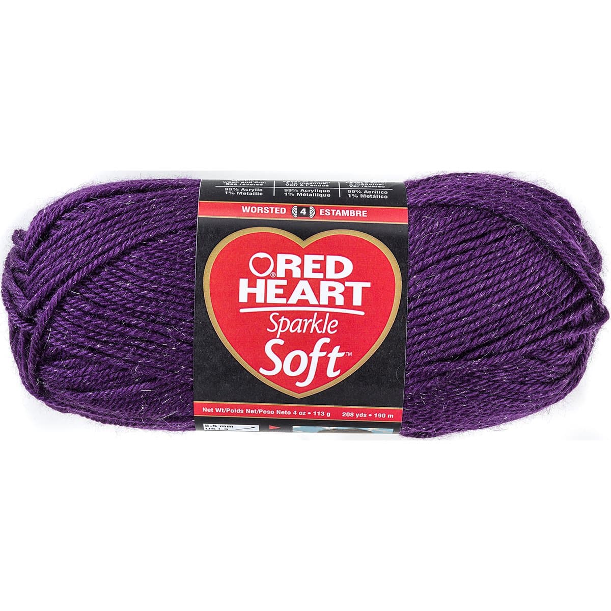 Red Heart Sparkle Soft Yarn-Plum