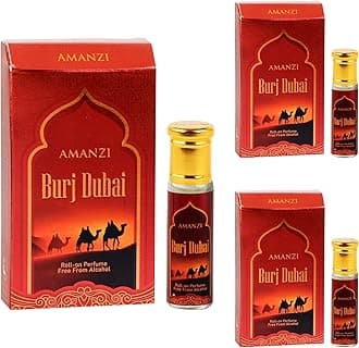 AMANZI Burj Dubai Attar Oil Roll On, Long Lasting Alcohol Free Unisex Perfume, 6 ml (Pack of 2)