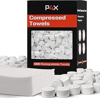 Disposable Compressed Towel Tablets Kit - 100% Bamboo Compressed Towels for Survival, Hiking, Camping, and Travel - Portable Emergency Washcloth with Metal Cases - Prepper Gear and Supplies