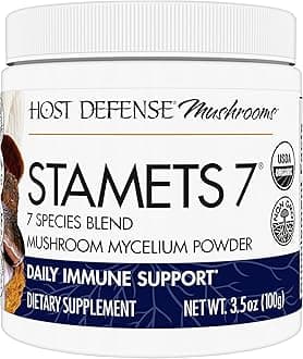Stamets 7 Mushroom Powder - 7 Species Blend - Mushroom Supplement for Immune Support with Royal Sun Blazei, Cordyceps, Reishi, Maitake, Lion's Mane, Chaga & Mesima - 3.5 oz (66 Servings)*