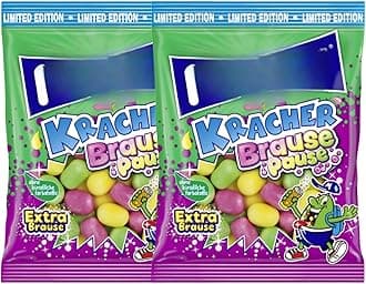 Kracher Candies Sherbert, Wild Berries, Cola and Black Red Gold 4 pack German Hard Candy (Brause Pause)