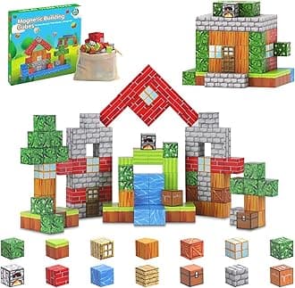 Magnetic Blocks 64PCS, STEM Magnetic Building Toys for Boys & Girls Age 3 4 5 6 7 8, Montessori Stacking Toys for Toddlers Construction Toy Fidget Toy for Boys Girls Ages 3+