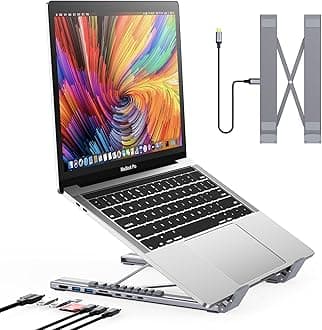 USB-C Laptop Docking Station Stand - 7-in-1 Hub with 4K HDMI, 2 USB 3.1, 100W PD, Universal Dock for MacBook Pro/Air/Dell/HP/Surface/Lenovo