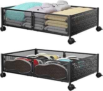PHINOX Under Bed Storage, Under the Bed Storage Containers with Wheels, Under...
