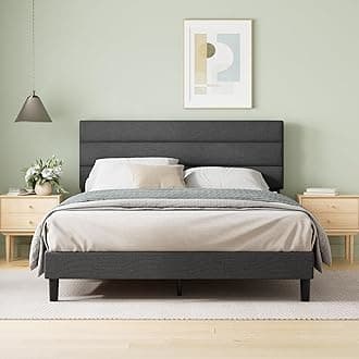 ZINUS Upholstered Bed Platform, King, Grey