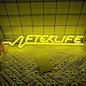 Cyberpunk Neon Sign Game Led Sign for Wall Decor Shooting Games Neon Light for Gaming Room Man Cave Bedroom Decoration Afterlif Neon Light Sign for Teen Boys