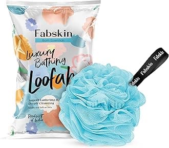 FABSKIN Loofah for Bathing | Bath Shower Loofah Sponge Scrubber Exfoliator for Women and Men | Bathing Sponge | Body Wash Scrub for Bathing | Bath Scrubber For Body (BLUE)