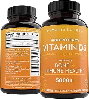 High Potency Vitamin D Made with Organic Coconut Oil D3 5000 IU, 360 Softgels