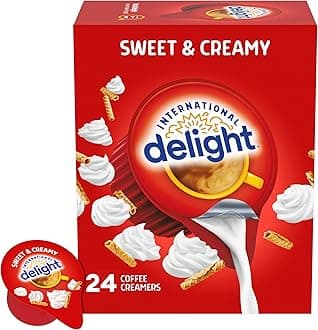 International Delight Coffee Creamer Singles, Sweet & Creamy, Shelf Stable Flavored Creamer, 24 Ct, 0.44 FL OZ, Pre-Portioned Creamers