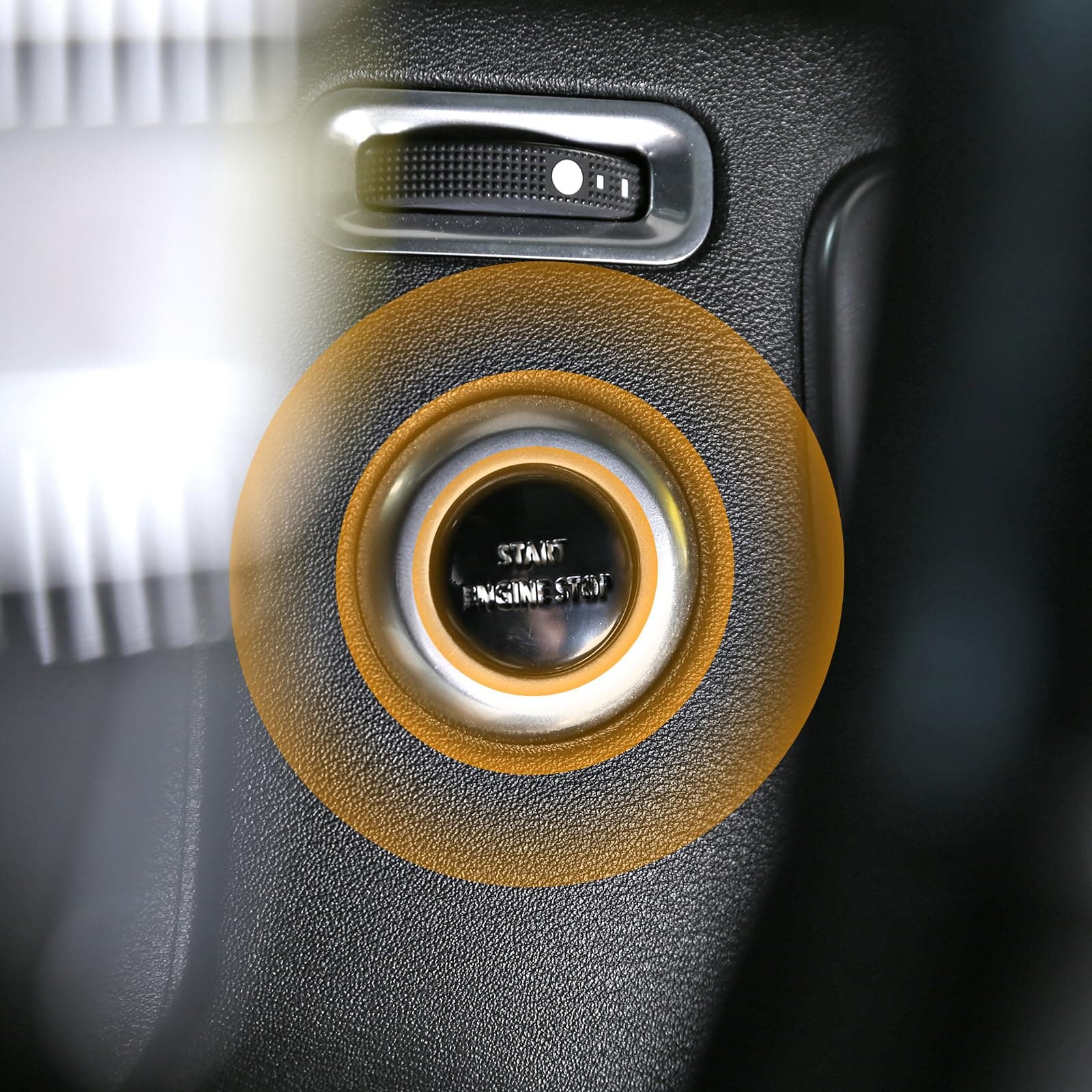 LLKUANG Red & Silver Engine Start Stop Push Button Switch Sticker Cover for LR4 Discovery 4 & Land Rover Range Rover Sport 2010-2013 Aluminum Alloy Car Accessory (Black)