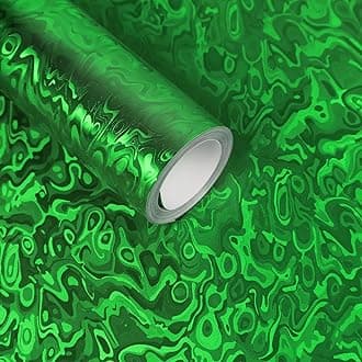 Lypumso Forged Carbon Fiber Vinyl Wrap, 3D Cosmic Ghost Textured Auto Car Sticker Decal Film Sheet DIY Vehicle Paint Changing Wrap Featuring Air Release Technology (Green, 1ft x 10ft)