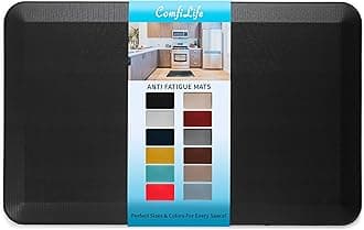 ComfiLife Anti Fatigue Floor Mat – 3/4 Inch Thick Perfect Kitchen Mat, Standing Desk Mat – Comfort at Home, Office, Garage – Durable – Stain Resistant – Non-Slip Bottom (20" x 32", Black)