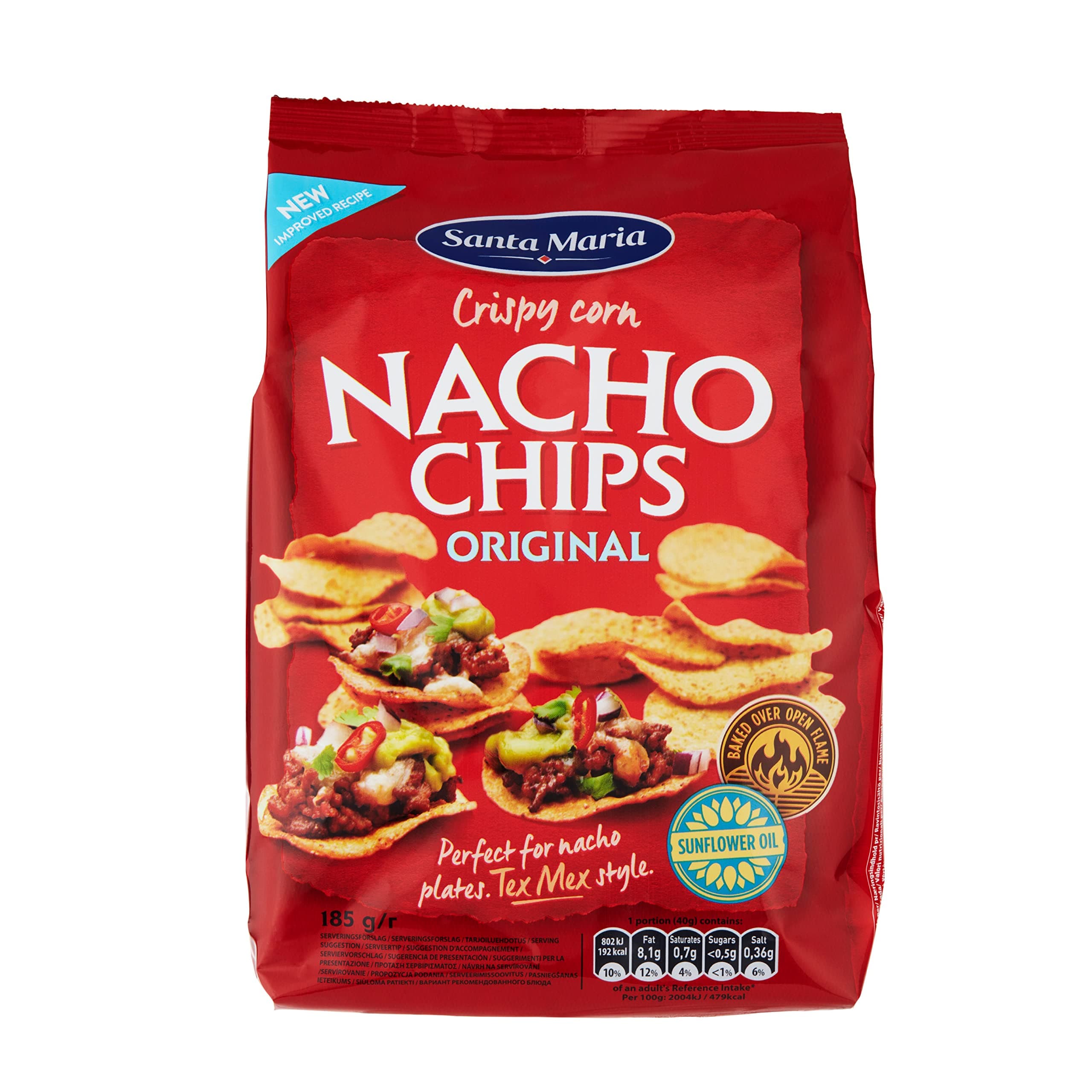 Nacho Chips | Santa Maria | Nacho Chips Crispy Corn Original | Total Weight 185 Grams
